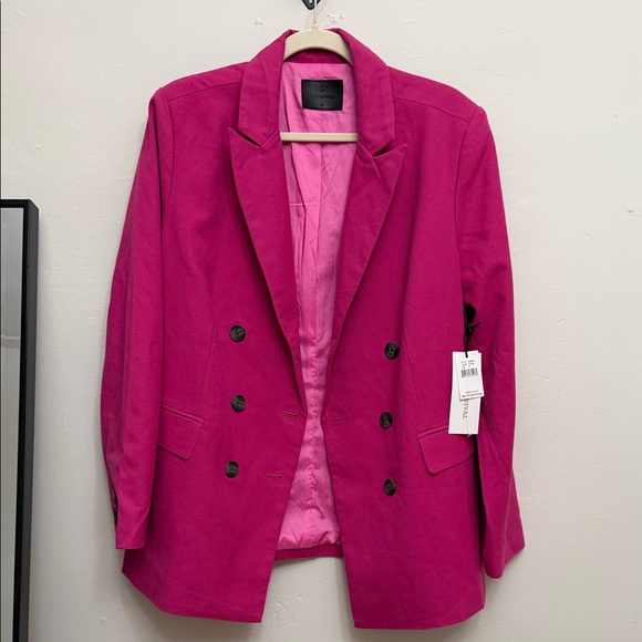 Blue Revival Jackets & Blazers - Vibrant Fuchsia Double-Breasted Blazer/ Oversize fit